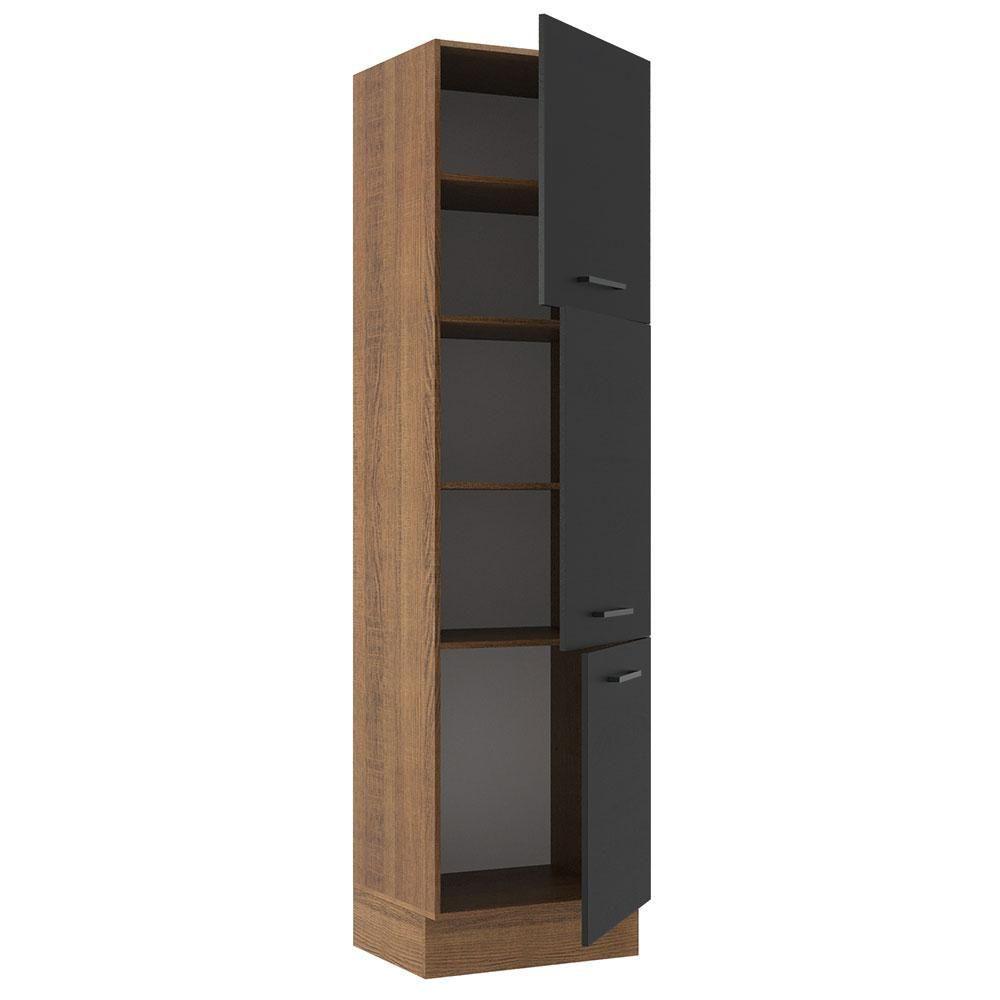 Paneleiro Madesa Agata 60cm 3 Portas Rustico Preto - 8