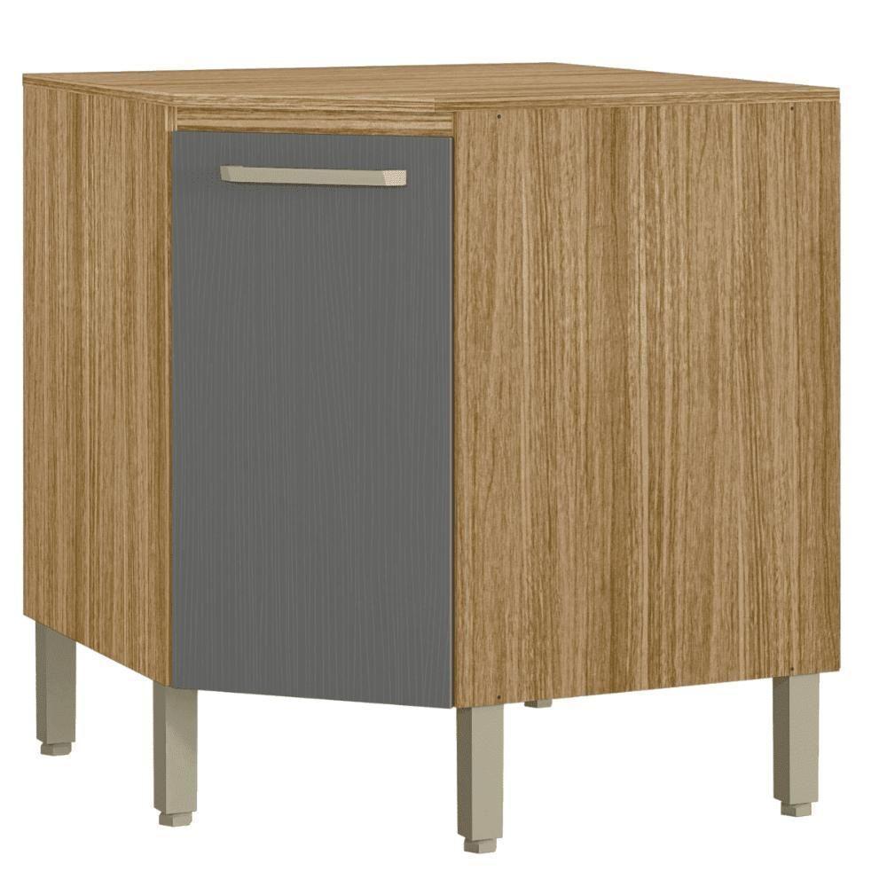 Balcão P/ Canto Obliquo C/ Tampo Freijó Gris - 2