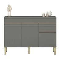 Balcao 3 Portas C/ Gaveteiro 1,20 Line C/ Tampo Gris - 2