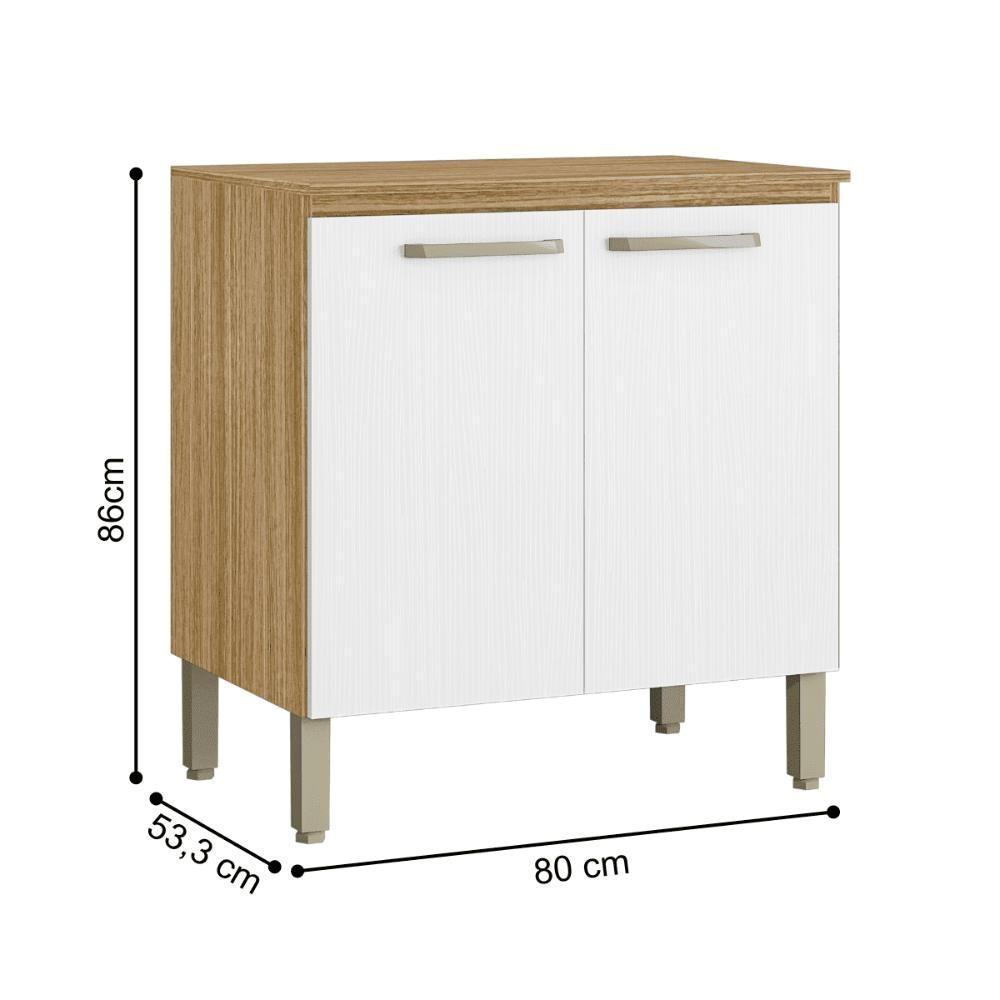 Balcão 2 Portas 800 C/ Tampo Ametista Freijó Supremo - 3