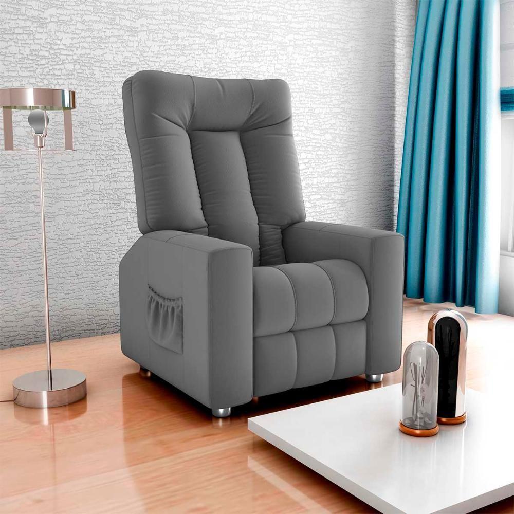 Poltrona Do Papai Reclinável Pallas Matrix Veludo Cinza - 4