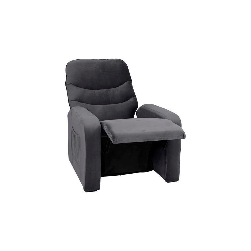 Poltrona Do Papai Reclinável Confortavél Punto Matrix Veludo Cinza - 1