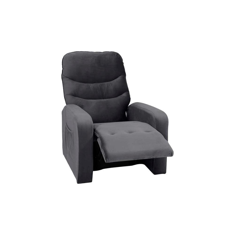 Poltrona Do Papai Reclinável Confortavél Punto Matrix Veludo Cinza - 2