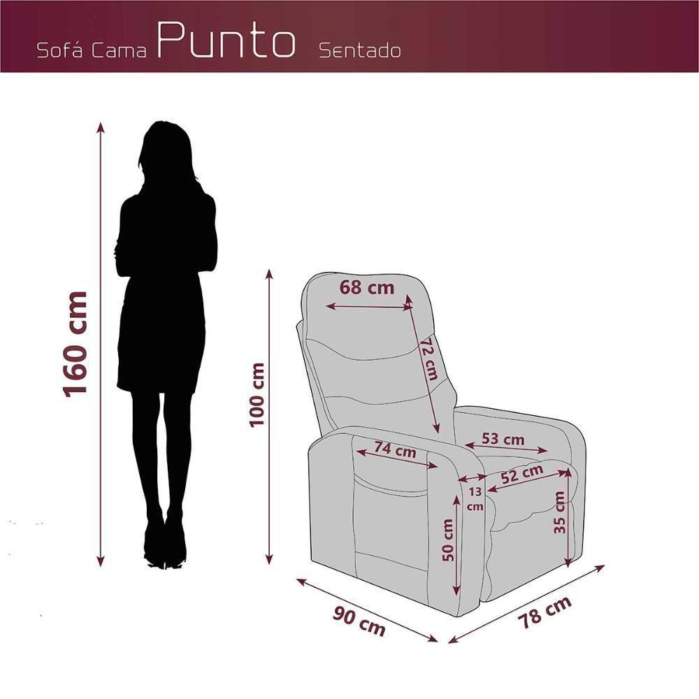 Poltrona Do Papai Reclinável Confortavél Punto Matrix Veludo Cinza - 7