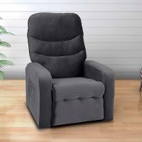 Poltrona Do Papai Reclinável Confortavél Punto Matrix Veludo Cinza - 3