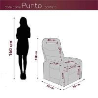 Poltrona Do Papai Reclinável Confortavél Punto Matrix Veludo Cinza - 7