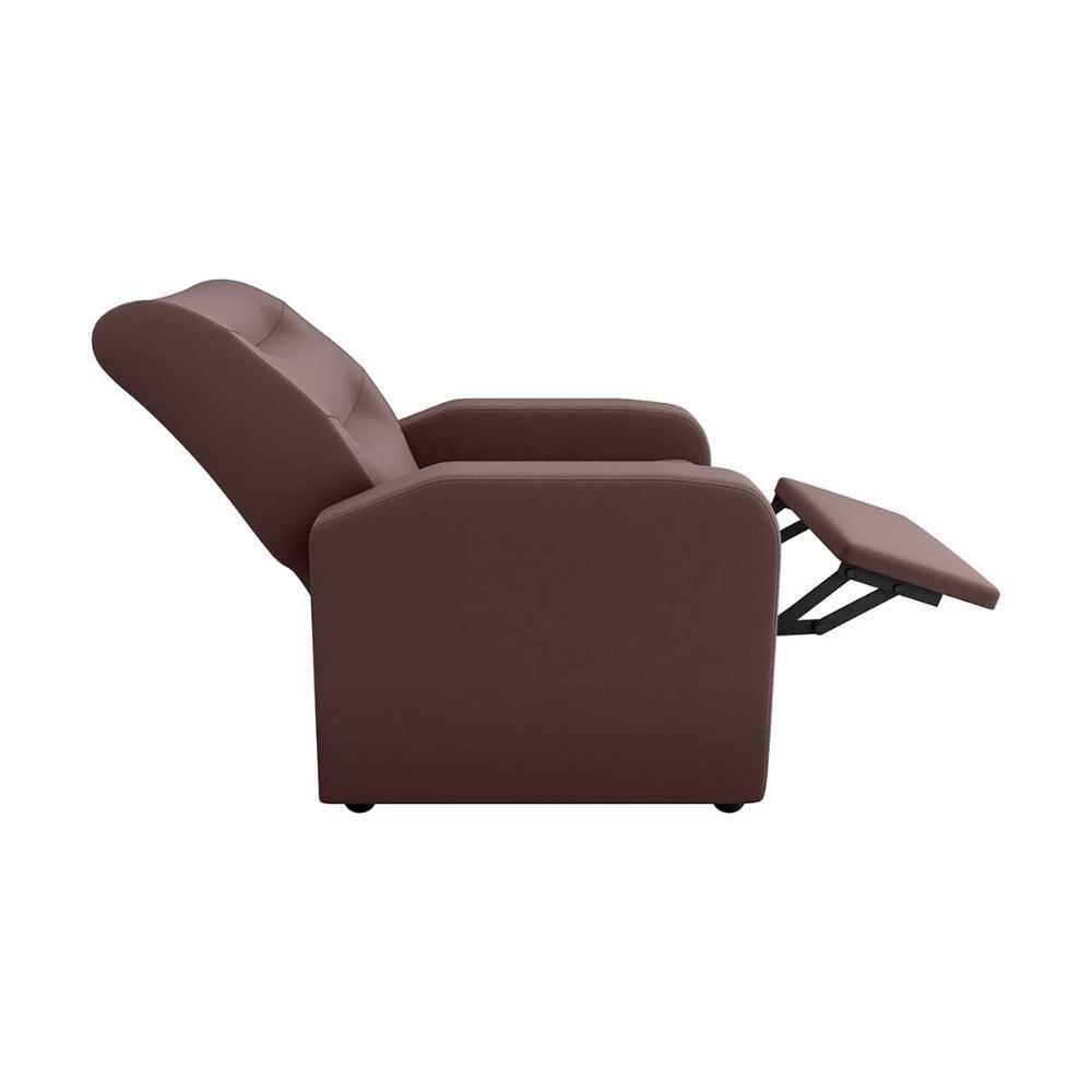 Poltrona Do Papai Reclinável Classic Matrix Suede Marrom - 4