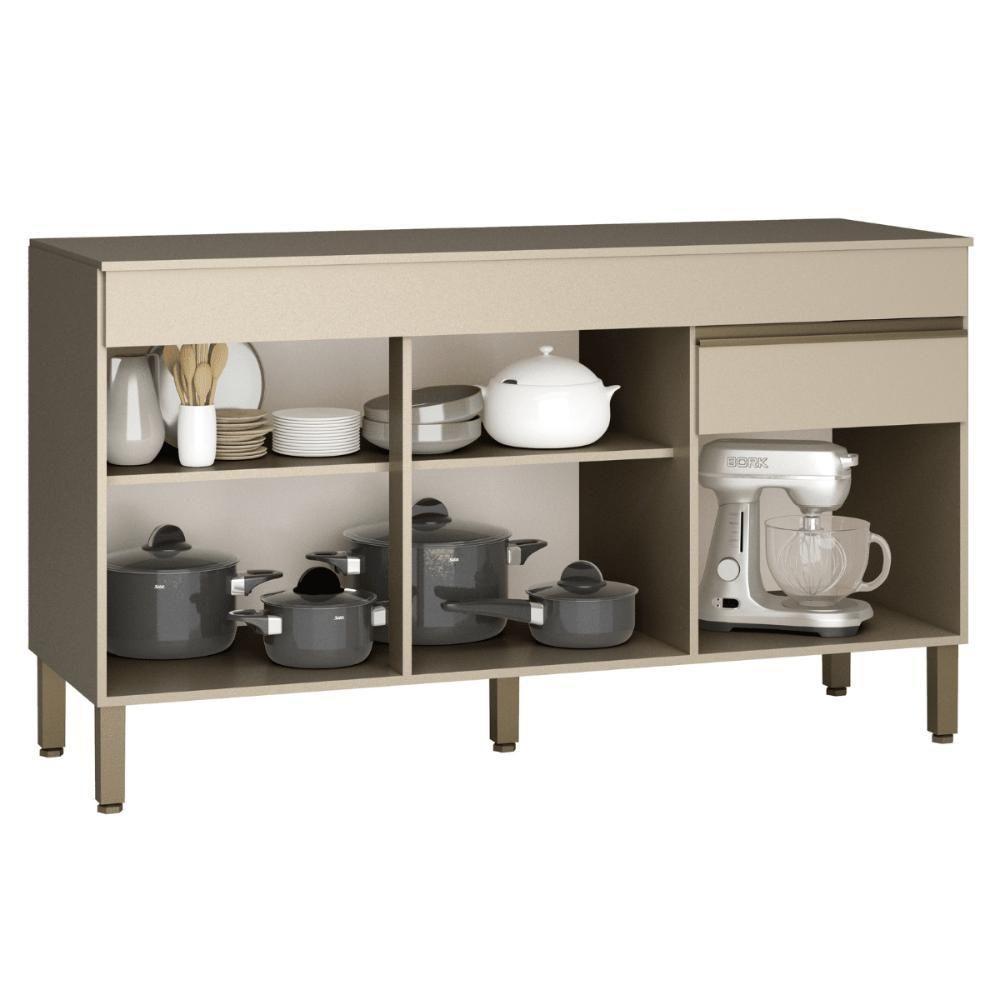 Balcao 3 Portas C/ Gaveteiro 1,50 Line C/ Tampo Vanilla - 4