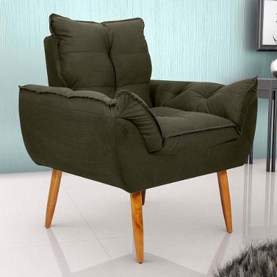 Poltrona Opala Tokio Para Descanço Confortável Toquio Matrix Suede Capuccino