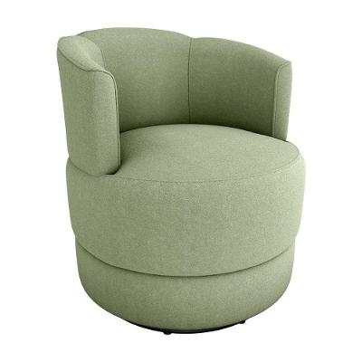 Poltrona Giratória Para Descanço Com Base De Metal Marselha Matrix Boucle Oliva