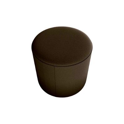 Puff Banqueta Redondo Luxo Copenhage Matrix Veludo Marrom