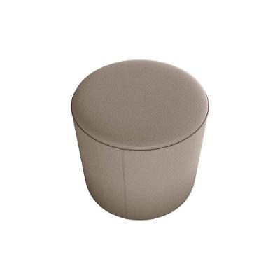 Puff Banqueta Redondo Luxo Copenhage Matrix Veludo Capuccino
