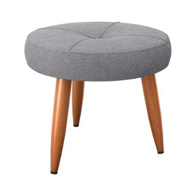 Puff Baixo Decorativo Para Descanço Havana Matrix Boucle Cinza