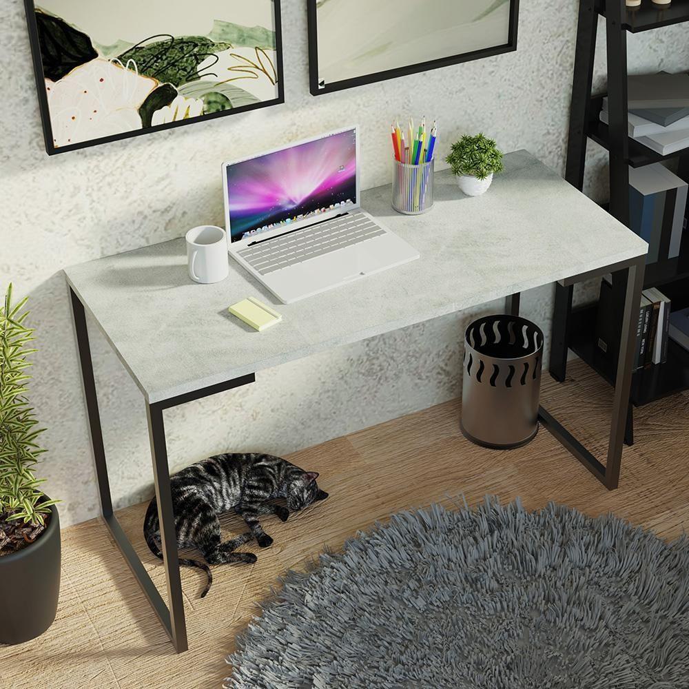Conjunto Escritório Home Office Com Mesa Industrial + Estante Escada Preto/cinza Madesa Preto/cinza - 6