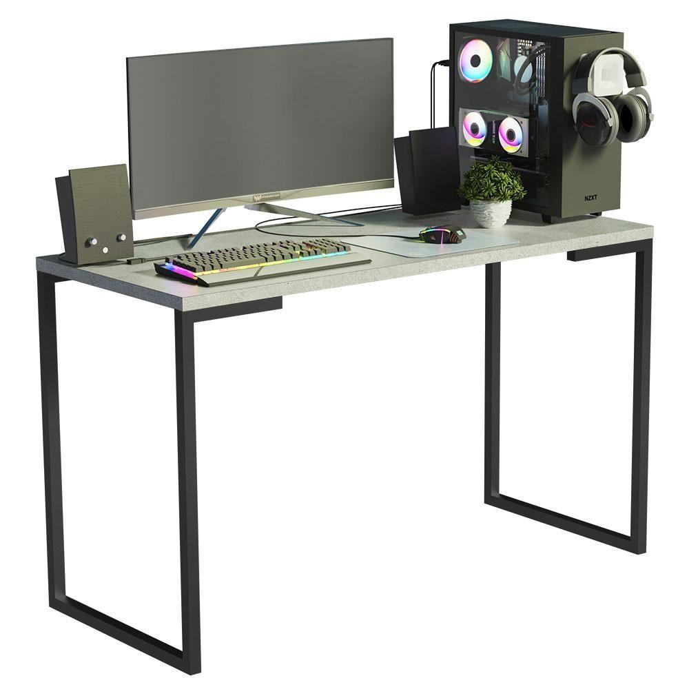 Conjunto Escritório Home Office Com Mesa Industrial + Estante Escada Preto/cinza Madesa Preto/cinza - 10