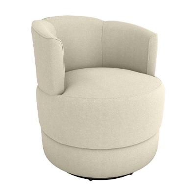 Poltrona Giratória Para Descanço Com Base De Metal Marselha Matrix Boucle Bege