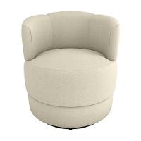 Poltrona Giratória Para Descanço Com Base De Metal Marselha Matrix Boucle Bege - 2