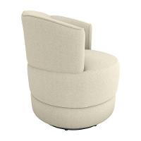 Poltrona Giratória Para Descanço Com Base De Metal Marselha Matrix Boucle Bege - 3