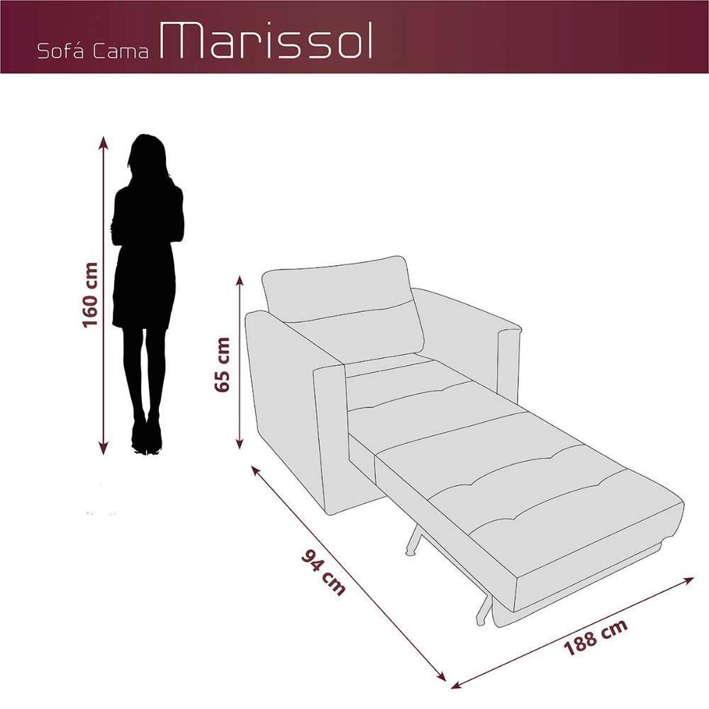 Sofa Cama Poltrona 1 Lugar Solteiro 0,90 Larg Marissol Matrix Suede Azul - 5