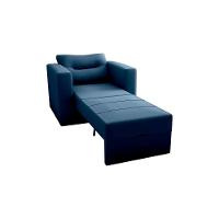 Sofa Cama Poltrona 1 Lugar Solteiro 0,90 Larg Marissol Matrix Suede Azul - 3