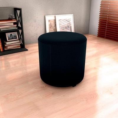 Puff Banqueta Redondo Luxo Copenhage Matrix Veludo Preto