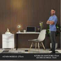 Conjunto Escritório Home Office Com Mesa Industrial + Gaveteiro Branco/cinza Madesa Branco/cinza - 5