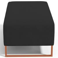 Puff Decorativo Sala De Estar Cléo 90cm Base De Ferro Cobre W01 Suede Preto - Lyam Decor - 6