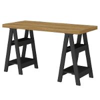 Mesa Para Escritório Escrivaninha Home Office Art A02 Olmo Preto - Lyam Decor - 3