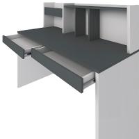 Mesa Para Escritório Escrivaninha Home Office Cefas A02 Grafito Branco - Lyam Decor - 5