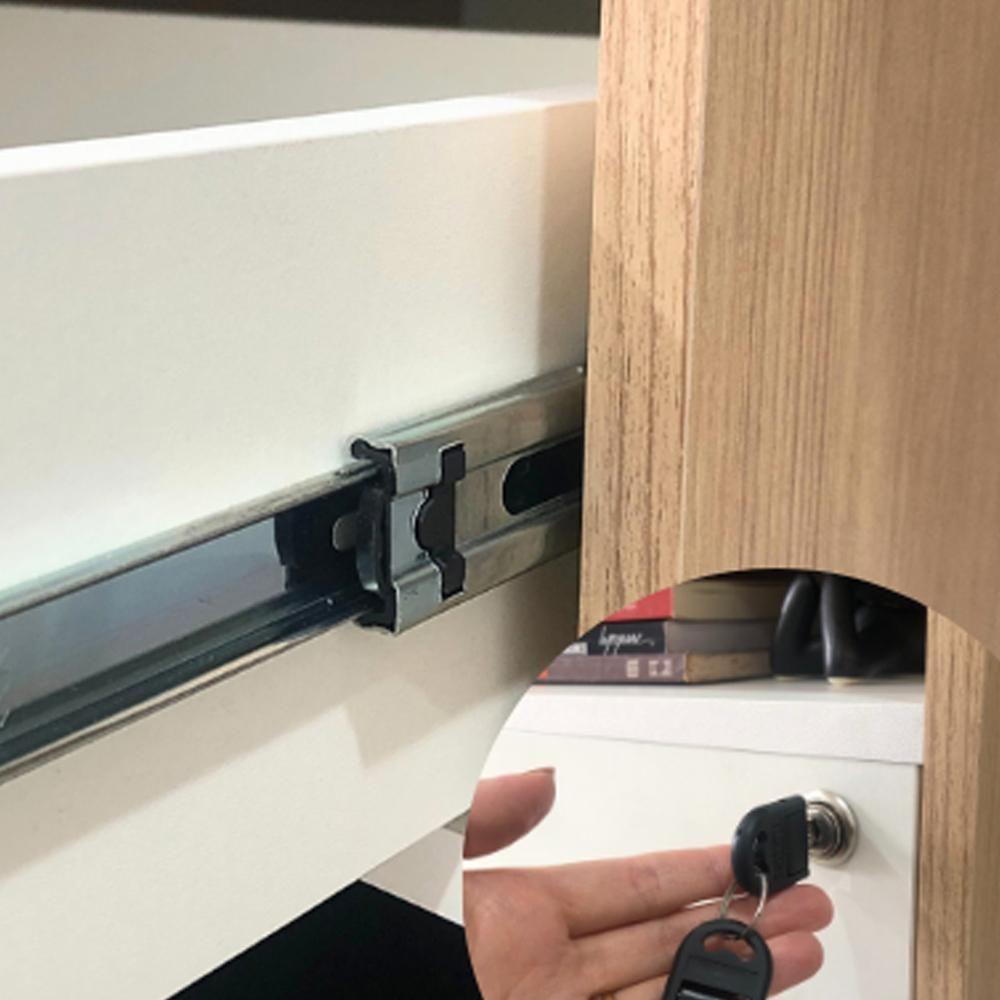 Mesa Para Escritório Escrivaninha Home Office Hall A02 Carvalho Branco - Lyam Decor - 8