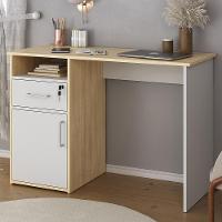 Mesa Para Escritório Escrivaninha Home Office Hall A02 Carvalho Branco - Lyam Decor - 2