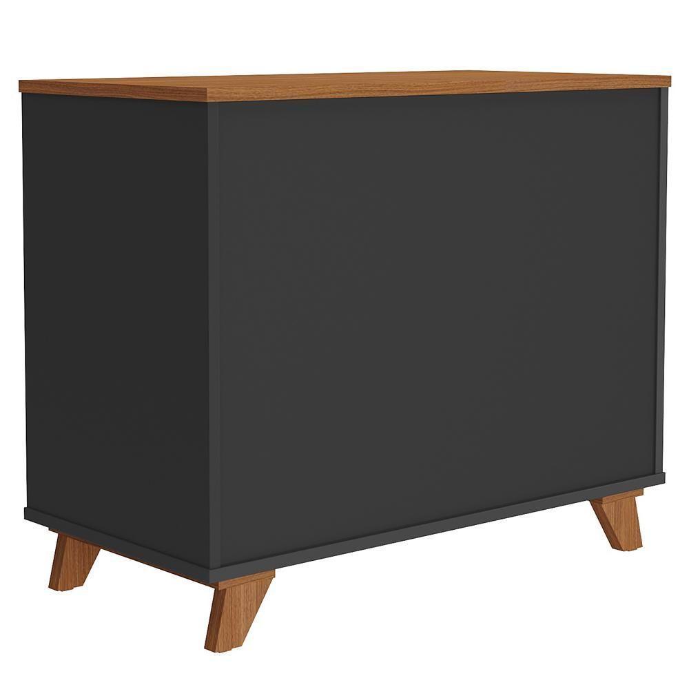 Balcão Para Escritório Home Office Multiuso Lugano A02 Freijó Preto - Lyam Decor - 8