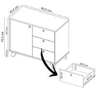 Balcão Para Escritório Home Office Multiuso Lugano A02 Freijó Preto - Lyam Decor - 5