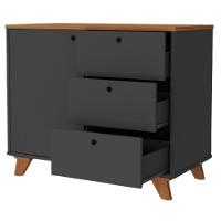 Balcão Para Escritório Home Office Multiuso Lugano A02 Freijó Preto - Lyam Decor - 7