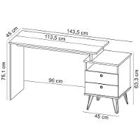 Mesa Para Escritório Escrivaninha Home Office Versa A02 Olmo Grafito - Lyam Decor - 5