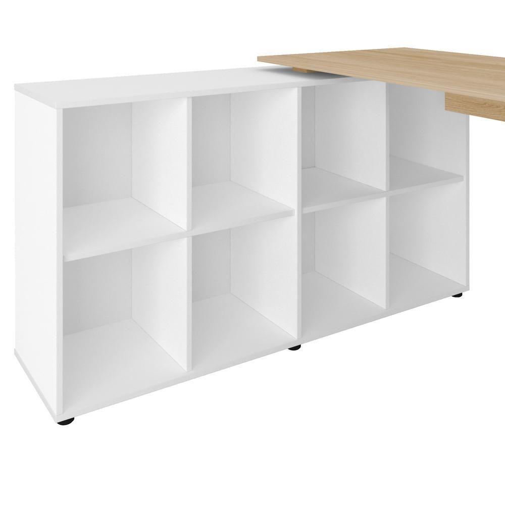 Mesa Para Escritório Escrivaninha Home Office Nero A02 Carvalho Branco - Lyam Decor - 8