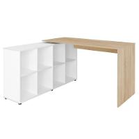 Mesa Para Escritório Escrivaninha Home Office Nero A02 Carvalho Branco - Lyam Decor - 1