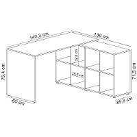 Mesa Para Escritório Escrivaninha Home Office Nero A02 Carvalho Branco - Lyam Decor - 5
