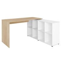 Mesa Para Escritório Escrivaninha Home Office Nero A02 Carvalho Branco - Lyam Decor - 7