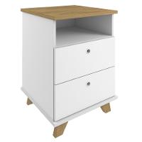 Gaveteiro Para Escritório Home Office 2 Gavetas Diem A02 Olmo Branco - Lyam Decor - 1