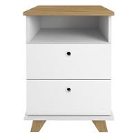 Gaveteiro Para Escritório Home Office 2 Gavetas Diem A02 Olmo Branco - Lyam Decor - 3