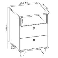 Gaveteiro Para Escritório Home Office 2 Gavetas Diem A02 Olmo Branco - Lyam Decor - 5