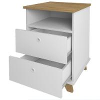 Gaveteiro Para Escritório Home Office 2 Gavetas Diem A02 Olmo Branco - Lyam Decor - 7