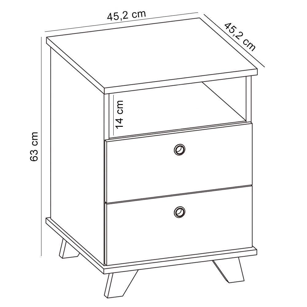 Gaveteiro Para Escritório Home Office 2 Gavetas Diem A02 Freijó Preto - Lyam Decor - 5