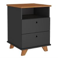 Gaveteiro Para Escritório Home Office 2 Gavetas Diem A02 Freijó Preto - Lyam Decor - 1