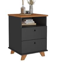 Gaveteiro Para Escritório Home Office 2 Gavetas Diem A02 Freijó Preto - Lyam Decor - 3
