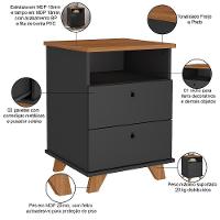 Gaveteiro Para Escritório Home Office 2 Gavetas Diem A02 Freijó Preto - Lyam Decor