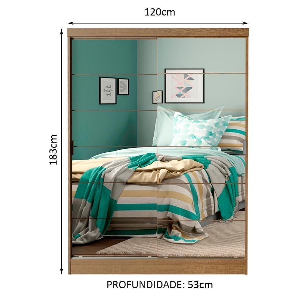 Quarto Guarda-Roupa Luke Cabeceira 2 Criados Rustic Madesa - 7