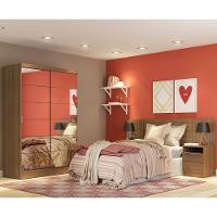 Quarto Guarda-Roupa Luke Cabeceira 2 Criados Rustic Madesa - 1