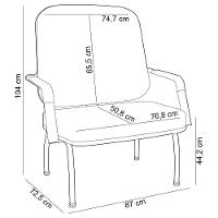 Cadeira De Escritório Recepção Com Braço Fixa Preta Magno P03 Vinil Cinza - Lyam Decor